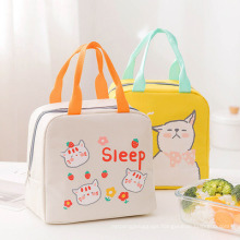 2021 New Design Stock Waterproof Nylon Girls Chearp Cartoon Printing Cute Lunch Bag Boxs Cooler Pincnic Food Bag